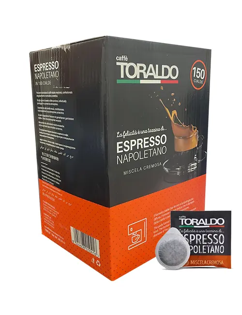 150 cialde filtrocarta ESE 44 mm caffè Toraldo miscela cremosa cremoso -  Caffè Delli Paoli by E-Coffee S.R.L.S
