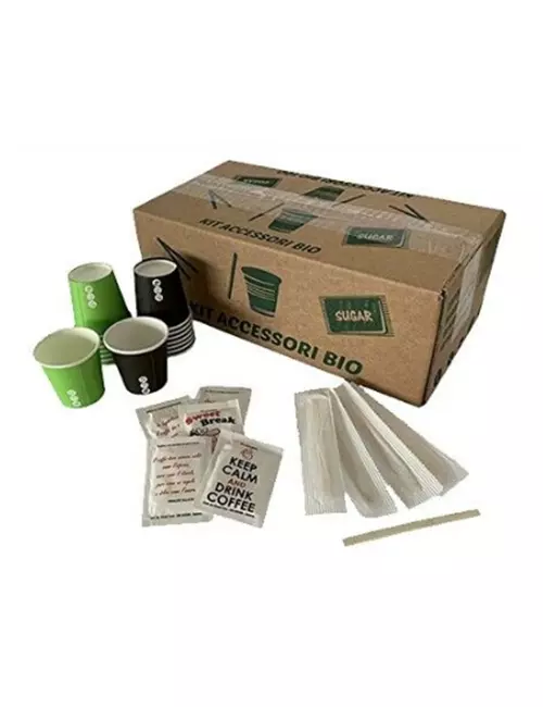 Kit Zucchero Palette Bicchierini Set Accessori biodegradabili