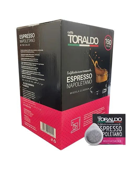 150 cialde filtrocarta ESE 44 mm caffè Toraldo miscela classica classico -  Caffè Delli Paoli by E-Coffee S.R.L.S